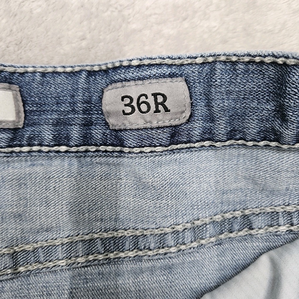 BKE Seth 36R Straight Leg Distressed Jeans Light Wash‎ Y2K Denim Crazy Fade - Picture 10 of 15